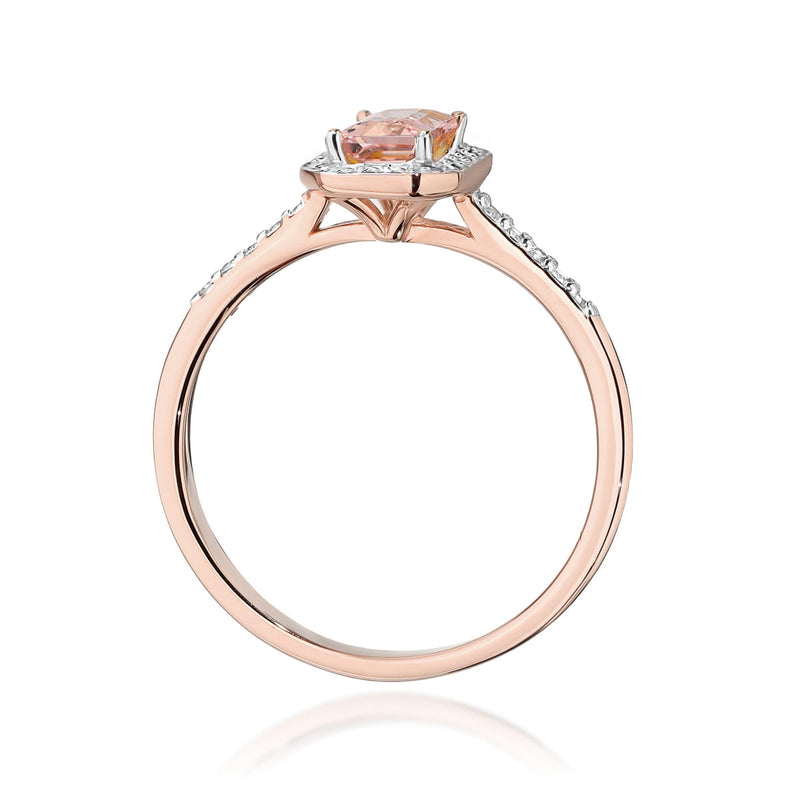 Inel Aur 14K cu Morganit 0.60 ct si Diamante Naturale 0.19 ct, imaginea 11 din 12