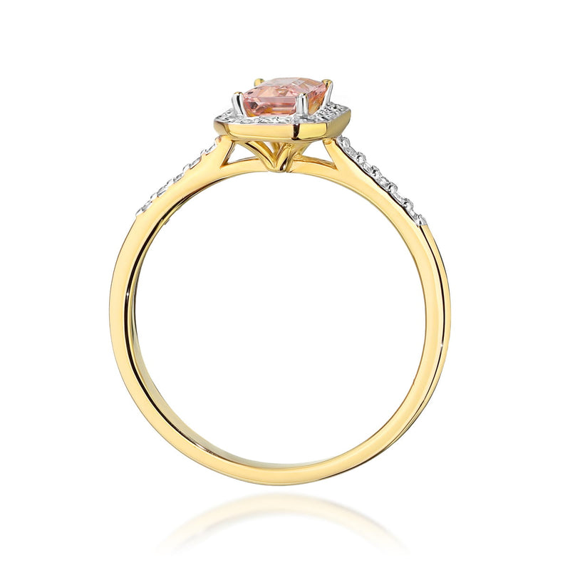 Inel Aur 14K cu Morganit 0.60 ct si Diamante Naturale 0.19 ct, imaginea 3 din 12