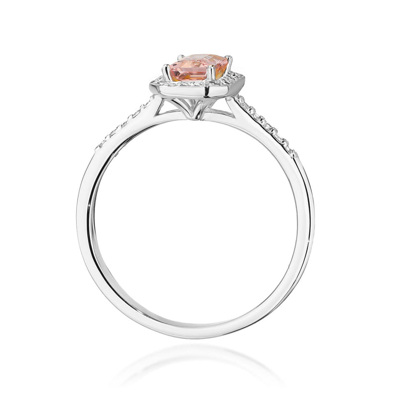 Inel Aur 14K cu Morganit 0.60 ct si Diamante Naturale 0.19 ct, imaginea 7 din 12