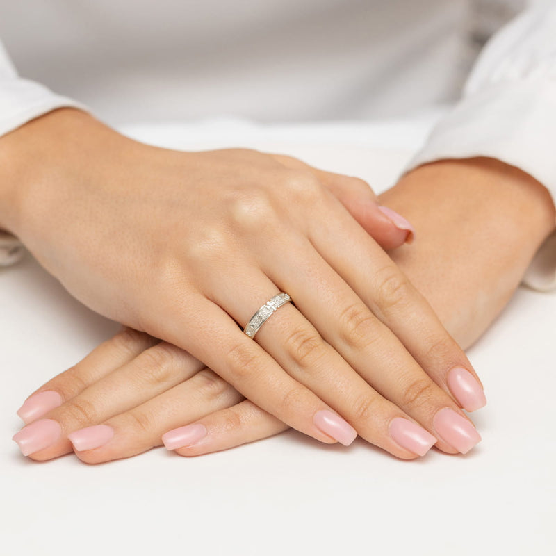Inel Aur 14K cu Diamant Natural 0.01 ct, imaginea 6 din 9