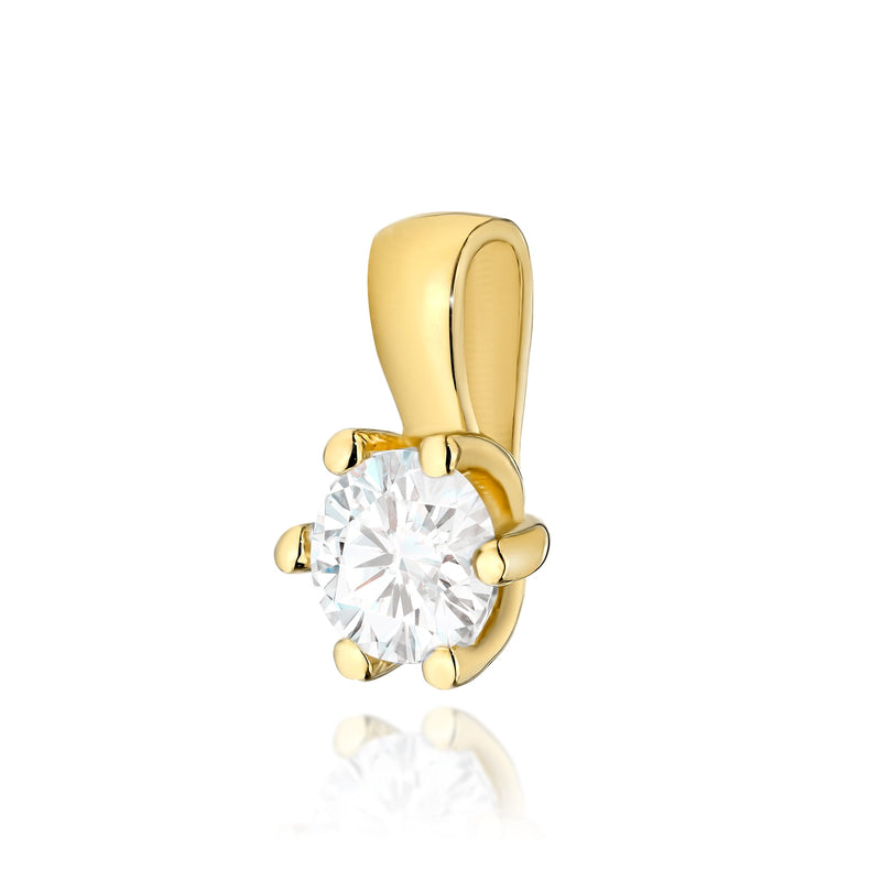 Pandantiv Aur 14K cu Diamant Natural 0.30 ct — Aur galben