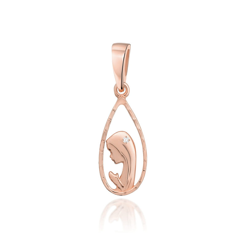 Pandantiv Aur 14K cu Diamant Natural 0.01 ct, imaginea 5 din 6