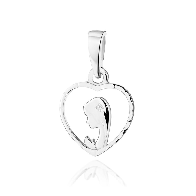 Pandantiv Aur 14K cu Diamant Natural 0.01 ct, imaginea 1 din 6