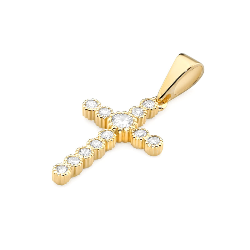 Pandantiv Cruce Aur 14 K cu Diamante 0.32 ct, imaginea 2 din 8