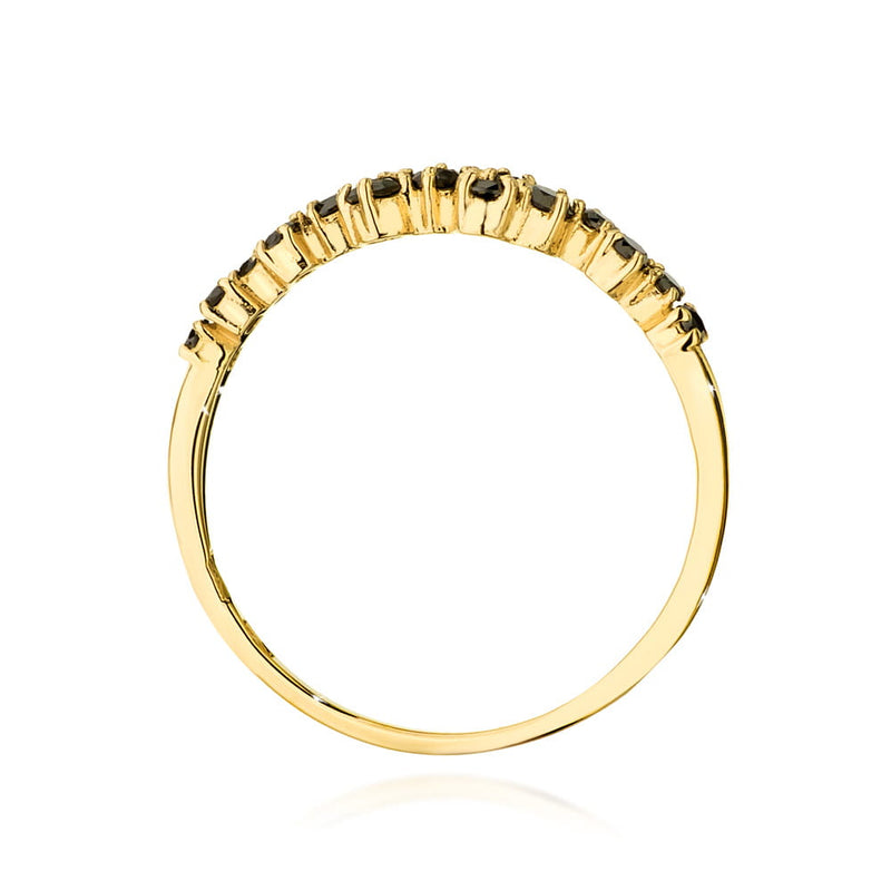 Inel Aur 14K cu Diamante Naturale Negre 0.33 ct, imaginea 3 din 10