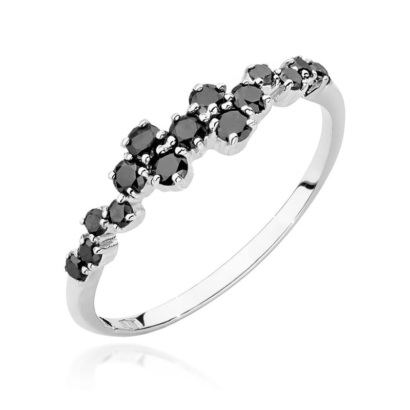 Inel Aur 14K cu Diamante Naturale Negre 0.33 ct, imaginea 4 din 10