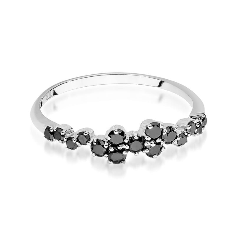 Inel Aur 14K cu Diamante Naturale Negre 0.33 ct, imaginea 5 din 10