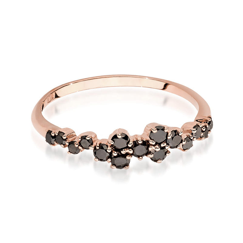 Inel Aur 14K cu Diamante Naturale Negre 0.33 ct, imaginea 9 din 10