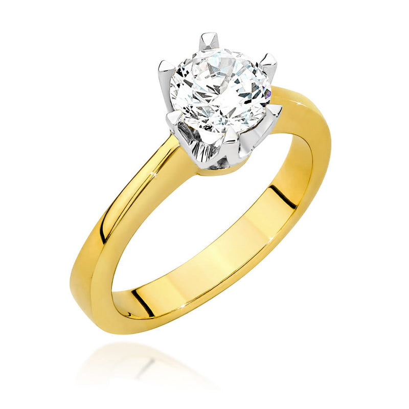 Inel Aur 14K cu Diamant Natural 1.00 ct — Aur galben