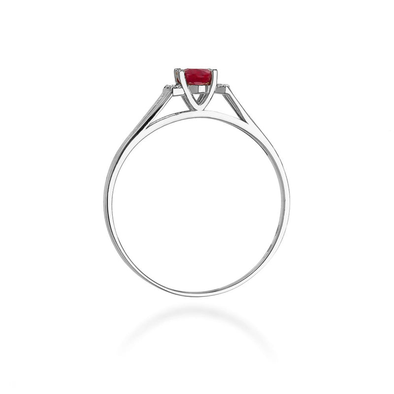 Inel Aur 14K cu Granat 0.50 ct si Diamante Naturale 0.05 ct, imaginea 11 din 12