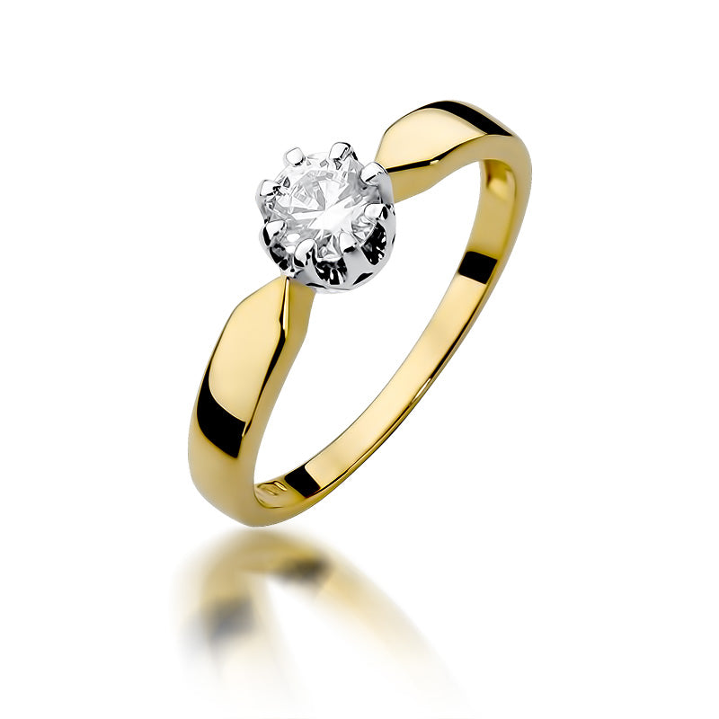 Inel Aur 14K cu Diamant Natural 0.50 ct — Aur galben