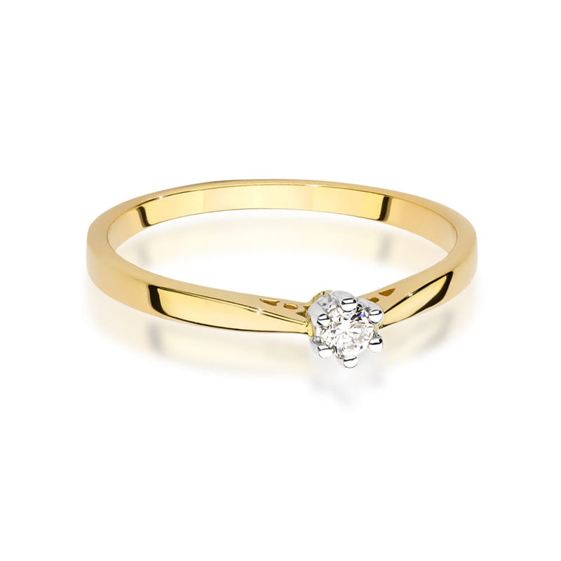 Inel Aur 14K cu Diamant Natural 0.08 ct, imaginea 2 din 12