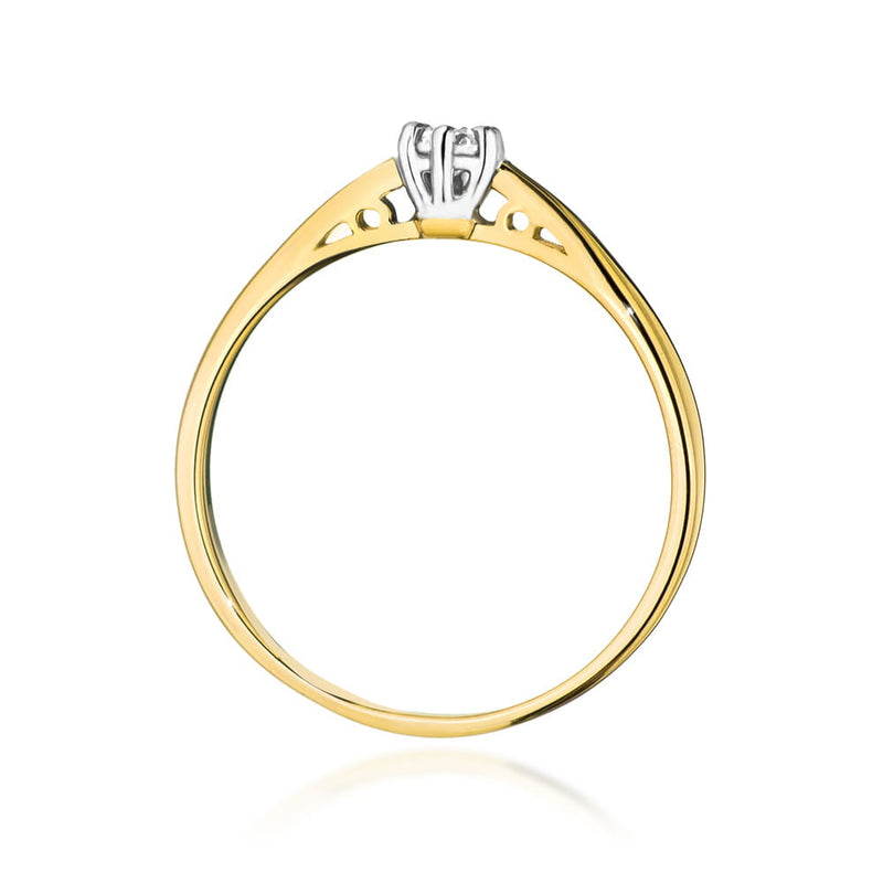 Inel Aur 14K cu Diamant Natural 0.08 ct, imaginea 3 din 12