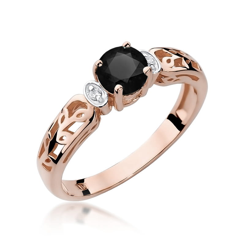 Inel Aur 14K cu Diamante Naturale Albe si Negre 0.52 ct, imaginea 5 din 10