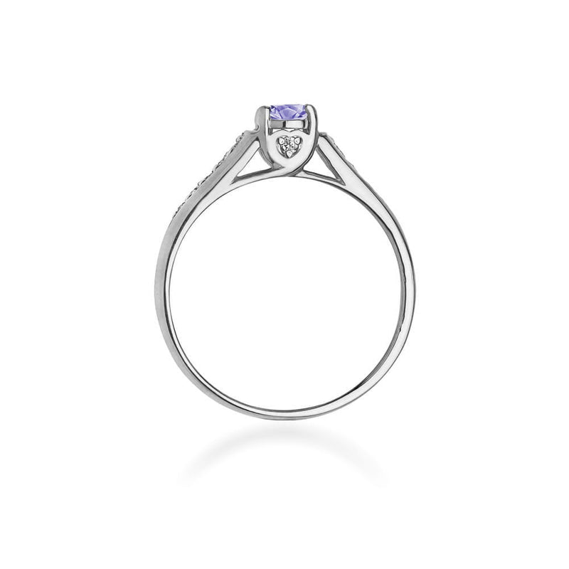 Inel Aur 14K cu Tanzanit 0.35 ct si Diamante Naturale 0.10 ct, imaginea 6 din 10