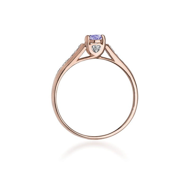 Inel Aur 14K cu Tanzanit 0.35 ct si Diamante Naturale 0.10 ct, imaginea 10 din 10