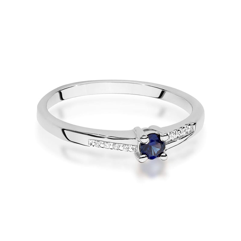 Inel Aur 14K cu Safir 0.15 ct si Diamante Naturale 0.04 ct, imaginea 6 din 10