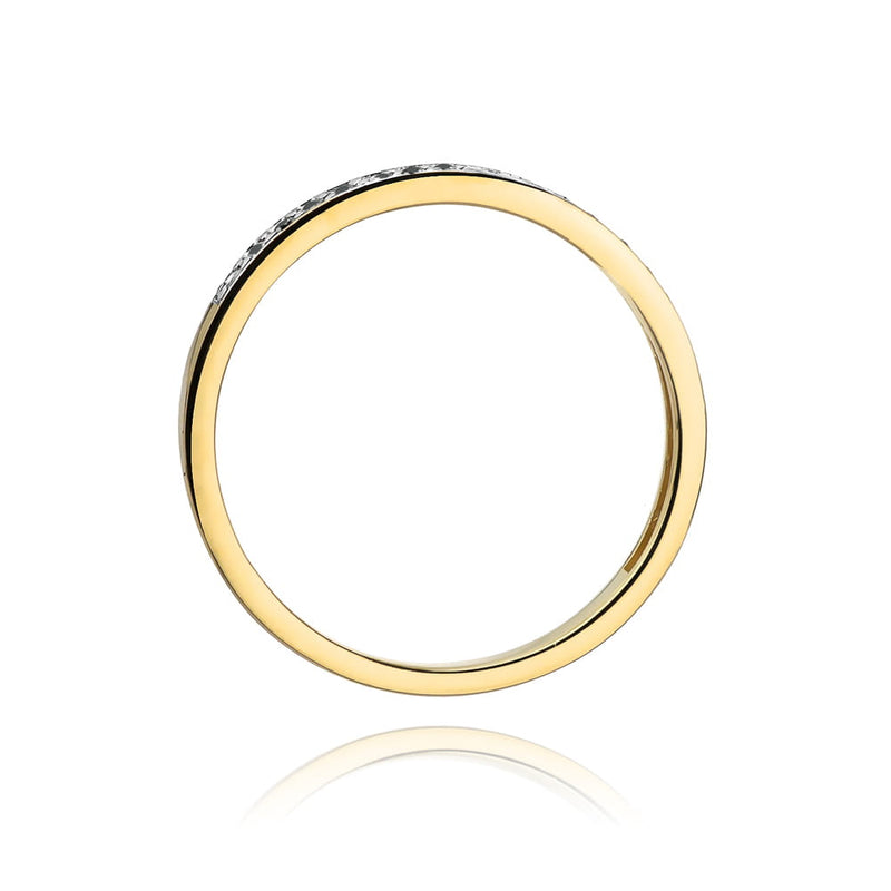 Inel Aur 14K cu Diamante Naturale Negre 0.09 ct, imaginea 3 din 11