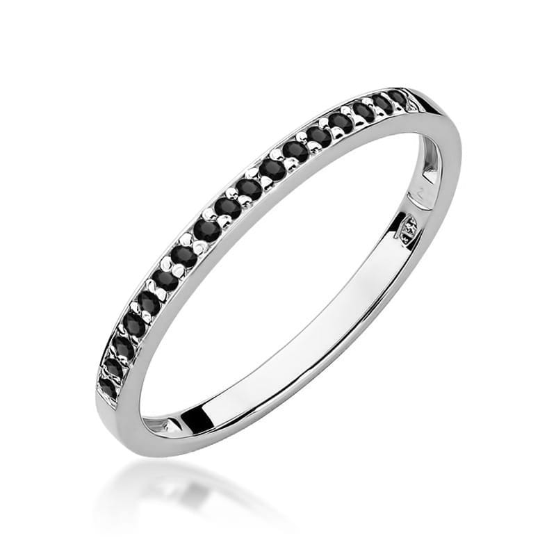 Inel Aur 14K cu Diamante Naturale Negre 0.09 ct, imaginea 5 din 11