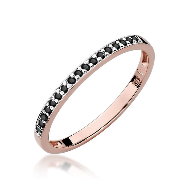 Inel Aur 14K cu Diamante Naturale Negre 0.09 ct, imaginea 8 din 11