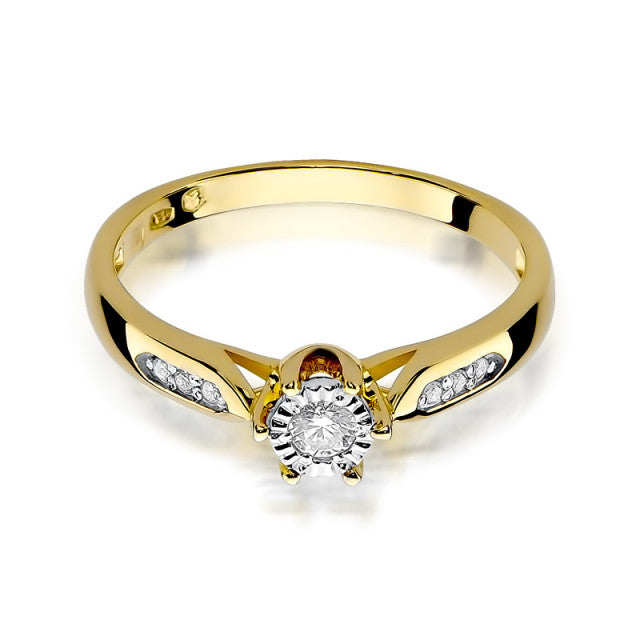 Inel Aur 14K cu Diamante Naturale 0.13 ct, imaginea 2 din 10
