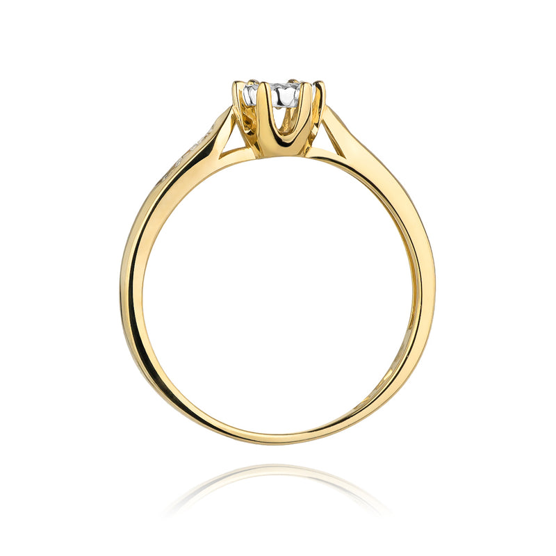 Inel Aur 14K cu Diamante Naturale 0.13 ct, imaginea 3 din 10