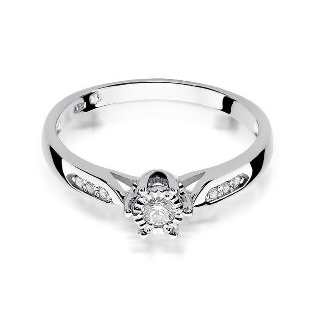 Inel Aur 14K cu Diamante Naturale 0.13 ct, imaginea 6 din 10