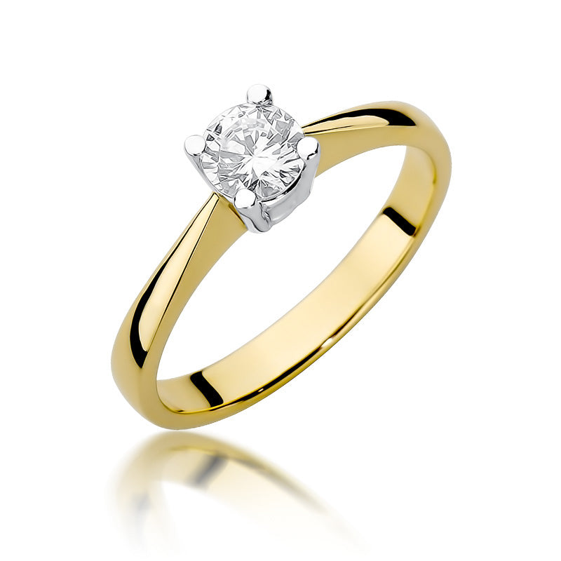 Inel Aur 14K cu Diamant Natural 0.50 ct — Aur galben