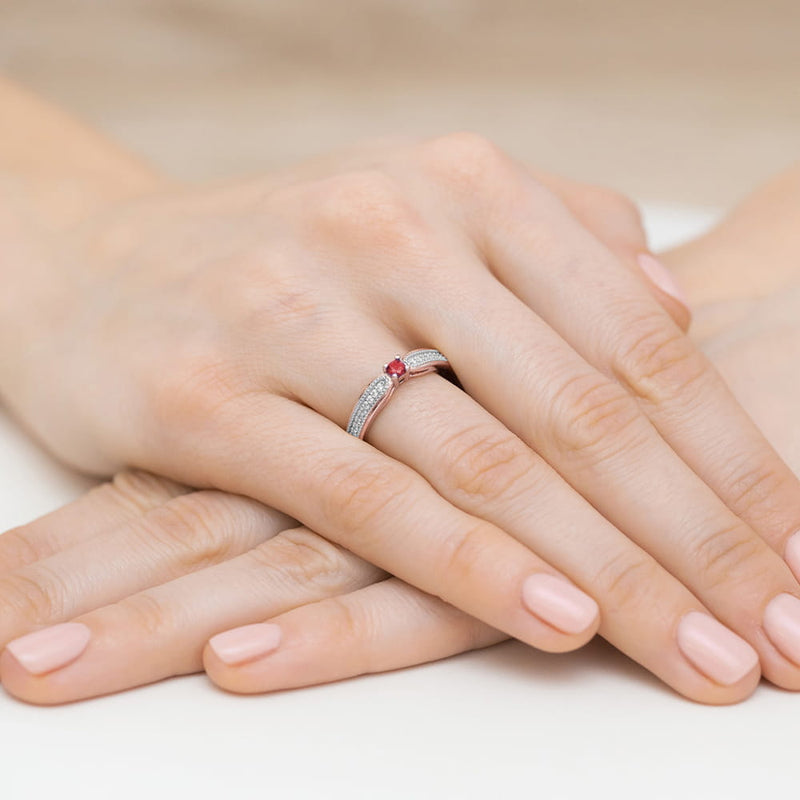 Inel Aur 14K cu Rubin 0.15 ct si Diamante Naturale 0.09 ct, imaginea 12 din 12