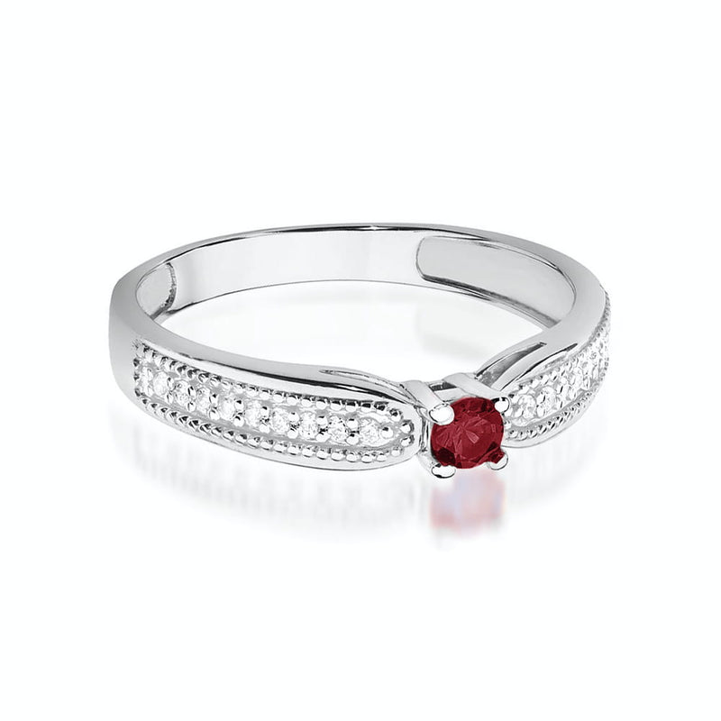 Inel Aur 14K cu Rubin 0.15 ct si Diamante Naturale 0.09 ct, imaginea 6 din 12