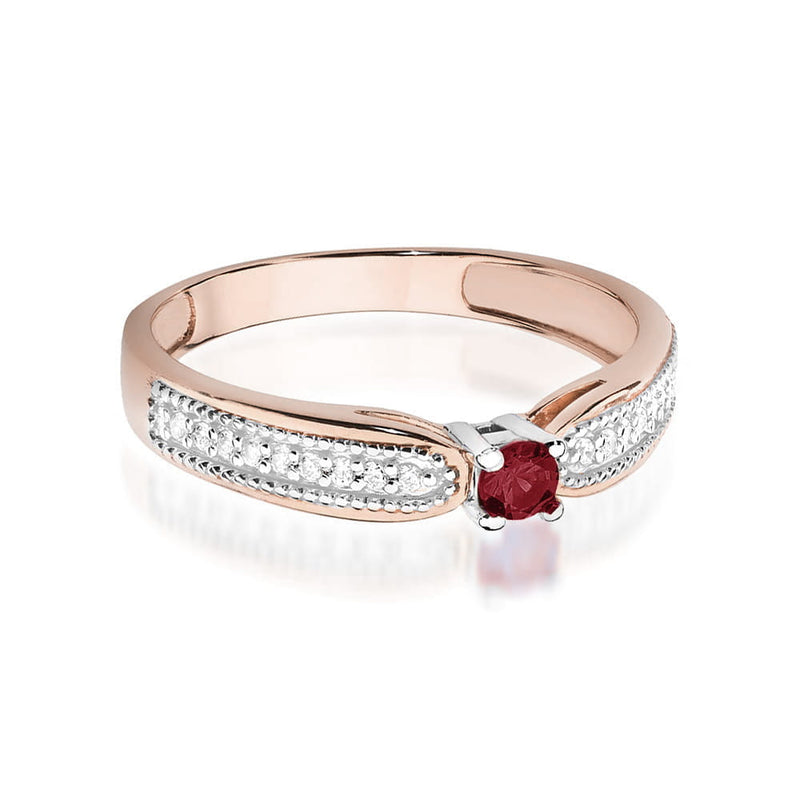 Inel Aur 14K cu Rubin 0.15 ct si Diamante Naturale 0.09 ct, imaginea 10 din 12