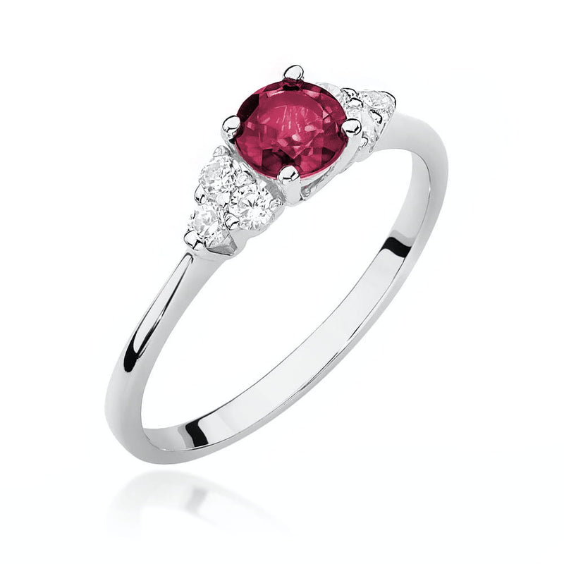 Inel Aur 14K cu Rubin 0.60 ct si Diamante Naturale 0.18 ct, imaginea 5 din 10
