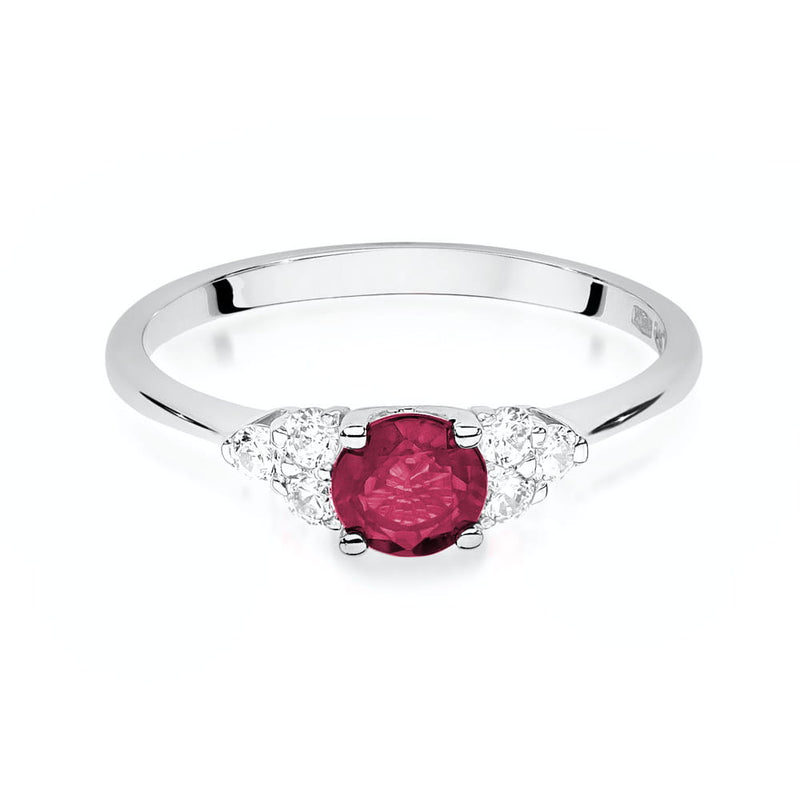 Inel Aur 14K cu Rubin 0.60 ct si Diamante Naturale 0.18 ct, imaginea 7 din 10