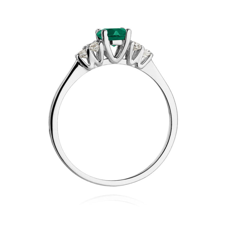 Inel Aur 14K cu Smarald 0.50 ct si Diamante Naturale 0.18 ct, imaginea 7 din 10