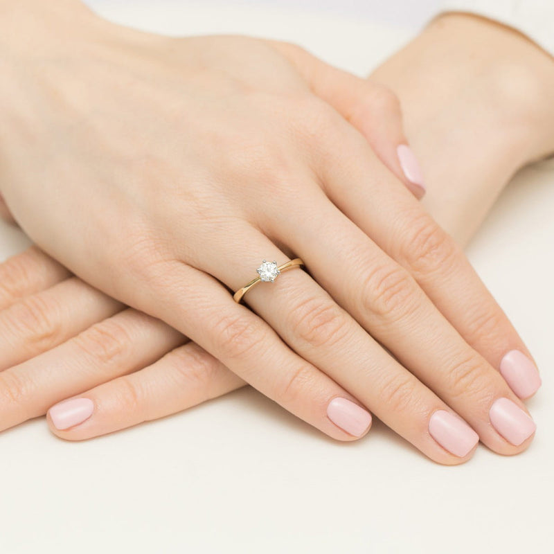 Inel Aur 14K cu Diamant Natural 0.40 ct, imaginea 4 din 12