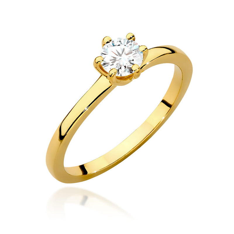 Inel Aur 14K cu Diamant Natural 0.50 ct — Aur galben