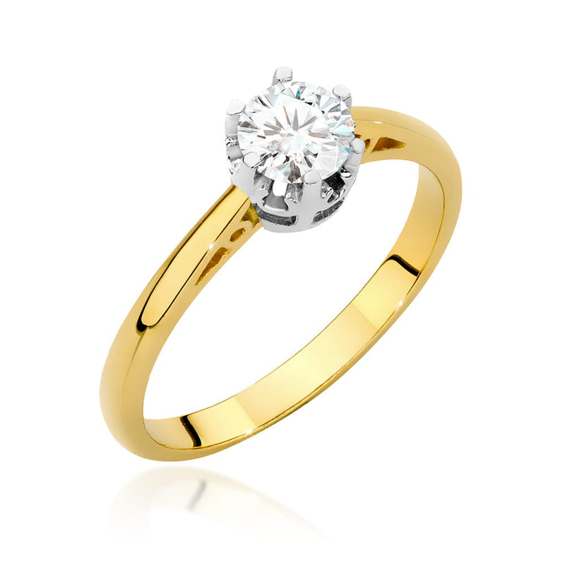 Inel Aur 14K cu Diamant Natural 0.50 ct — Aur galben