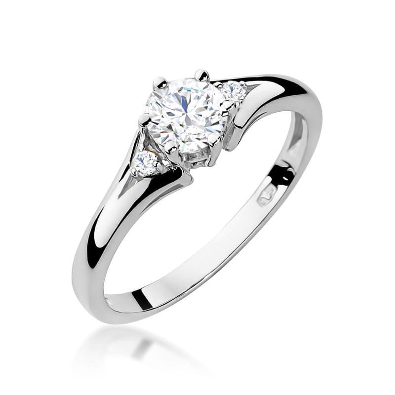 Inel Aur 14K cu White Sapphire 0.60 ct si Diamante Naturale 0.03 ct, imaginea 6 din 11