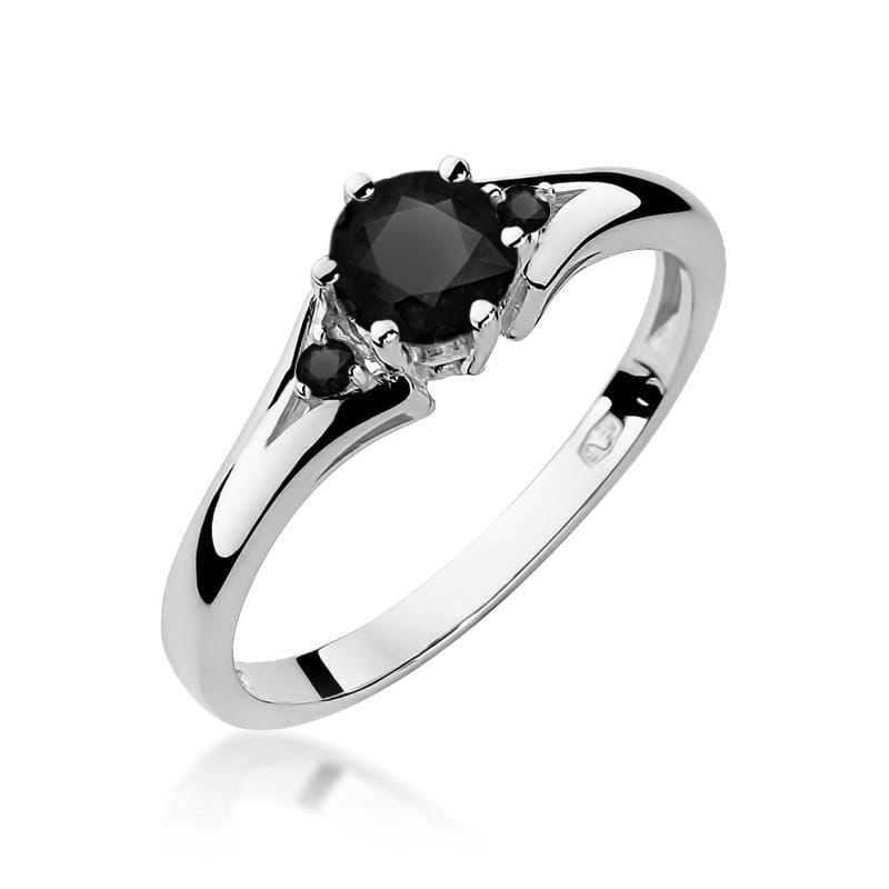 Inel Aur 14K cu Diamante Naturale Negre 0.53 ct, imaginea 4 din 8