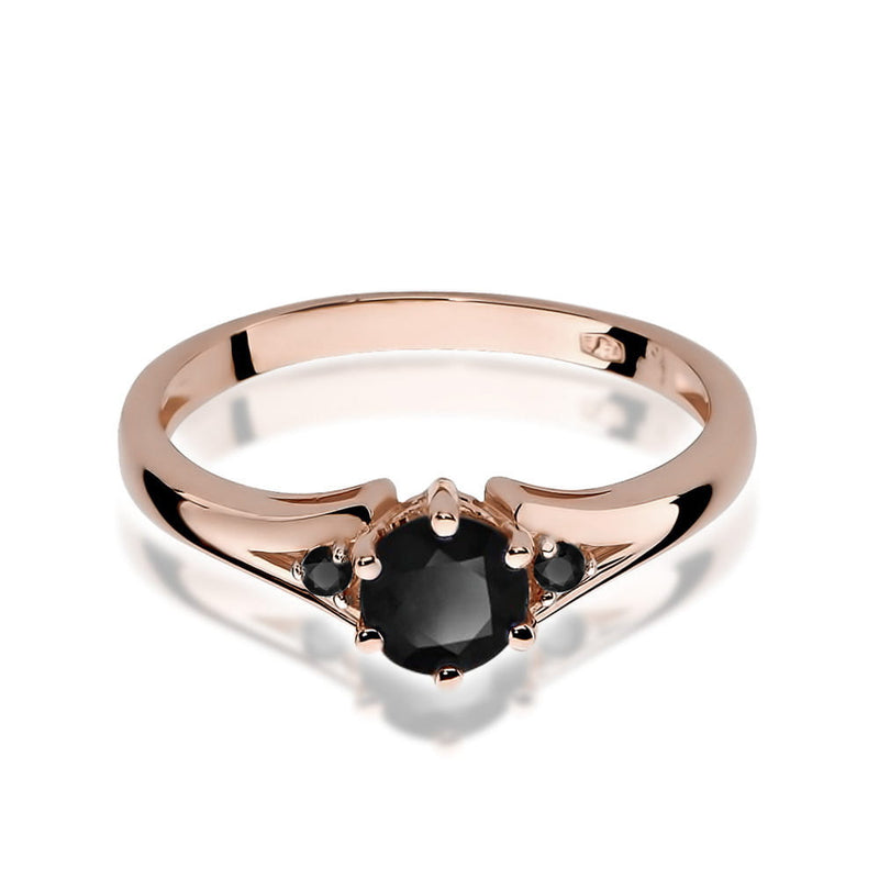 Inel Aur 14K cu Diamante Naturale Negre 0.53 ct, imaginea 8 din 8