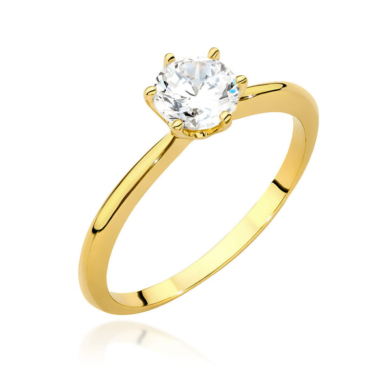 Inel Aur 14K cu Diamant Natural 1.00 ct — Aur galben