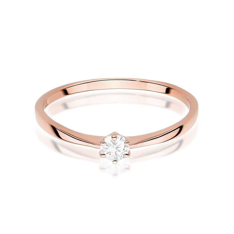 Inel Aur 14K cu Diamant Natural 0.15 ct, imaginea 10 din 11
