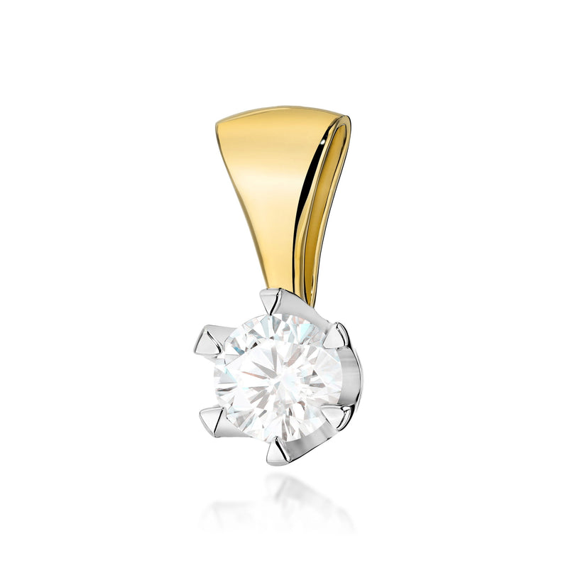 Pandantiv Aur 14K cu Diamant Natural 0.70 ct — Aur galben