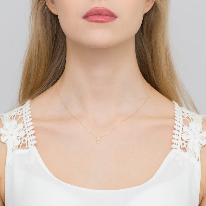 Colier Aur 14K cu Diamante Naturale 0.06 ct, imaginea 3 din 4