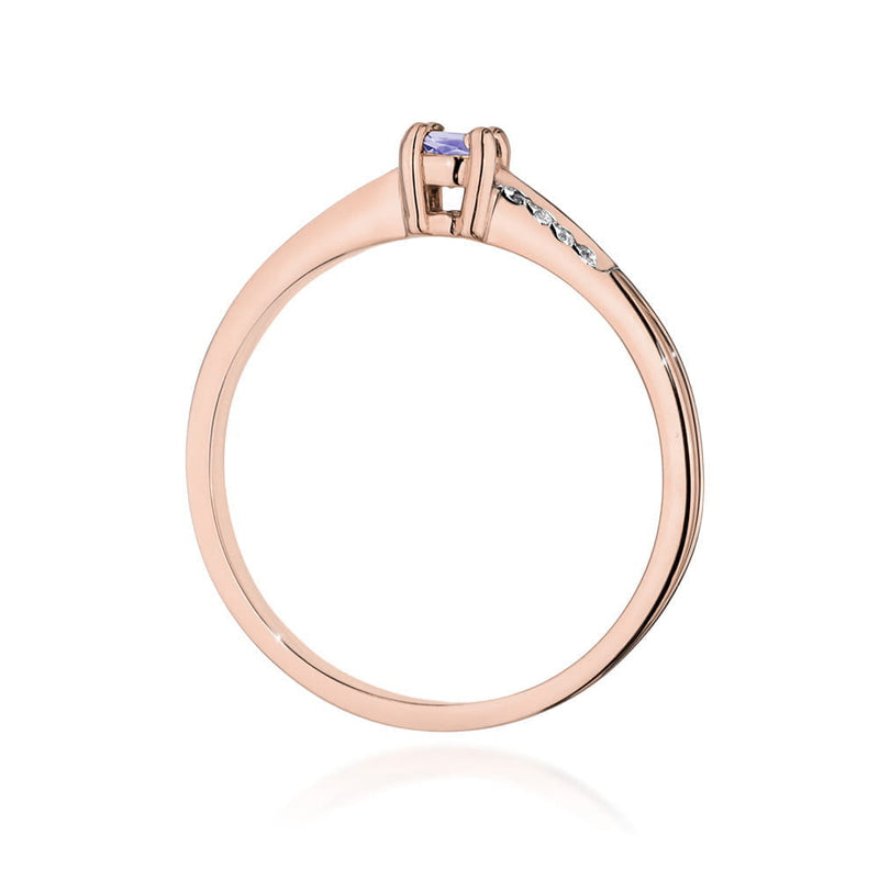 Inel Aur 14K cu Tanzanit 0.15 ct si Diamante Naturale 0.04 ct, imaginea 11 din 12