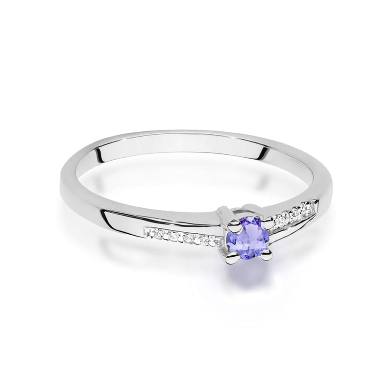 Inel Aur 14K cu Tanzanit 0.15 ct si Diamante Naturale 0.04 ct, imaginea 6 din 12