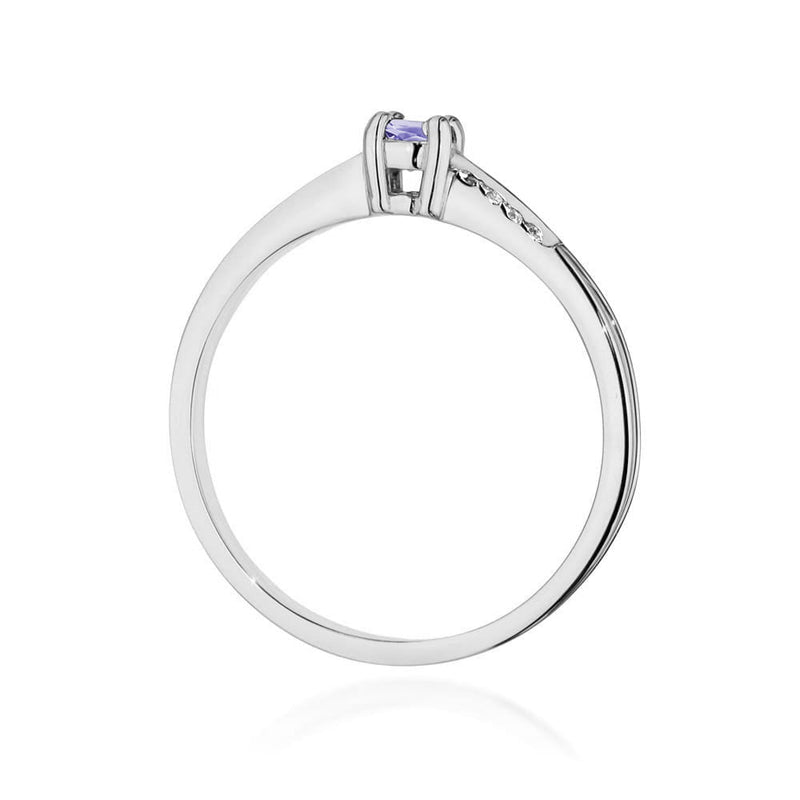 Inel Aur 14K cu Tanzanit 0.15 ct si Diamante Naturale 0.04 ct, imaginea 7 din 12