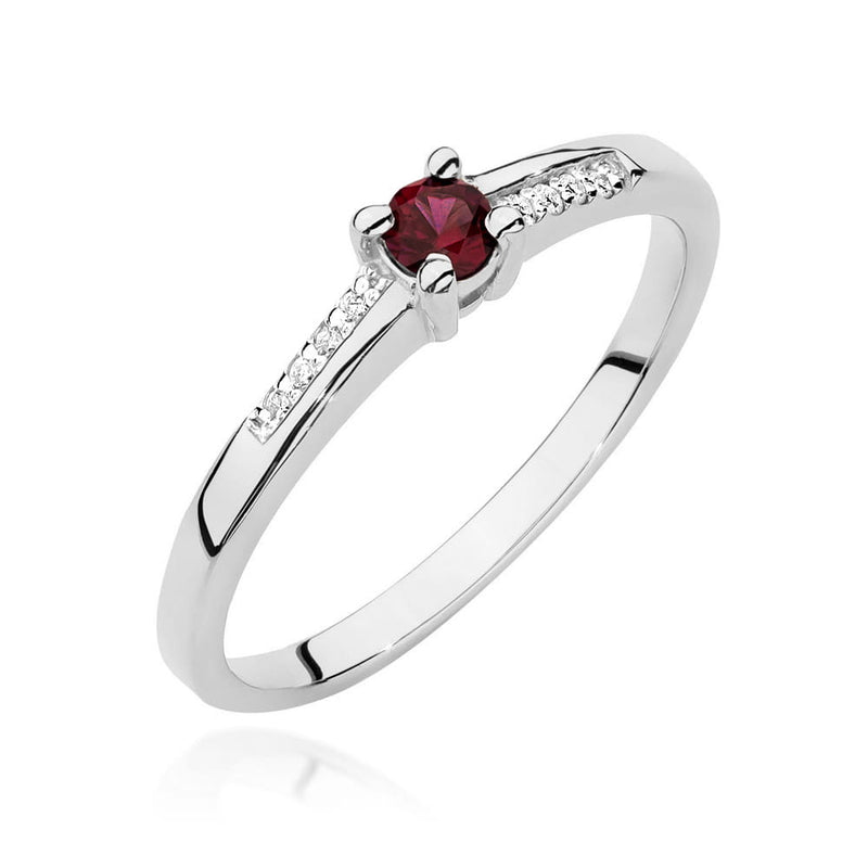 Inel Aur 14K cu Rubin 0.15 ct si Diamante Naturale 0.04 ct, imaginea 4 din 11