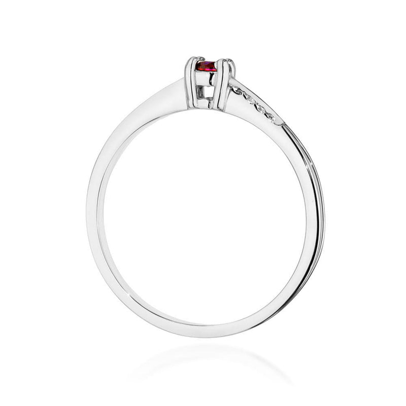 Inel Aur 14K cu Rubin 0.15 ct si Diamante Naturale 0.04 ct, imaginea 6 din 11