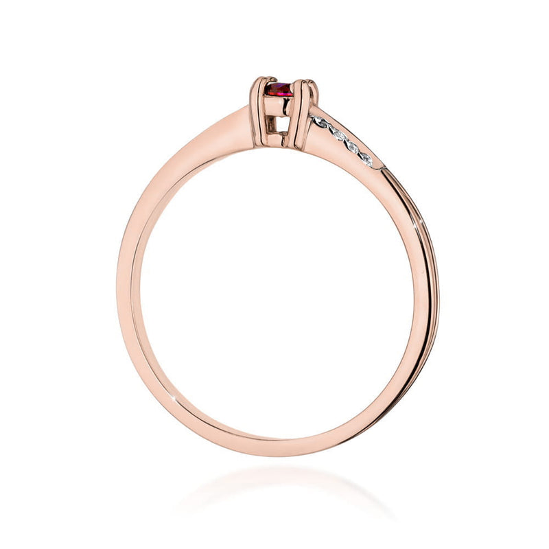 Inel Aur 14K cu Rubin 0.15 ct si Diamante Naturale 0.04 ct, imaginea 10 din 11